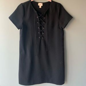 Black Nasty Gal Lace Up Shift Dress